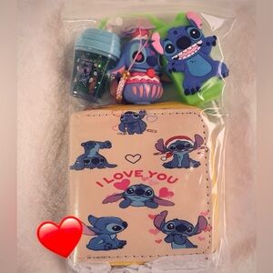 Stitch Themed Wallet and Accessories Set